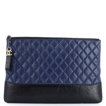 Chanel Gabrielle O Case Clutch Quilted Aged Calfskin Large