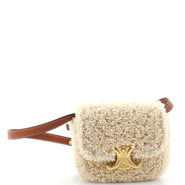 Celine Triomphe Shoulder Bag Shearling Mini