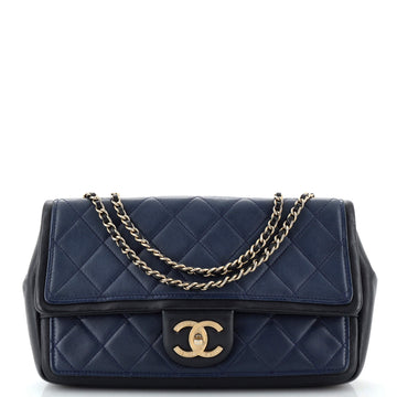 Chanel Graphic Flap Bag Quilted Calfskin Medium