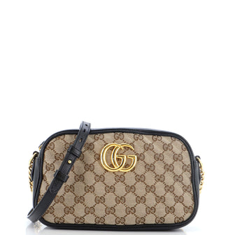 Gucci GG Marmont Shoulder Bag Diagonal Quilted GG Canvas Small