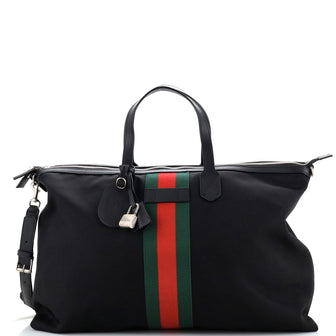 Gucci Web Weekender Bag Techno Canvas Large