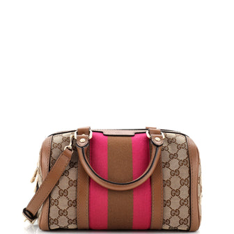 Gucci Vintage Web Boston Bag GG Canvas Small