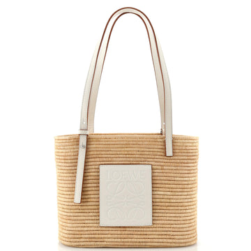 Loewe Square Basket Tote Woven Raffia Small