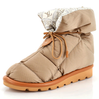 Louis Vuitton Women's Pillow Comfort Ankle Boots Nylon with Limited Edition Since 1854 Monogram Nylon