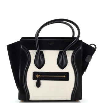 Celine Bicolor Luggage Bag Leather Micro