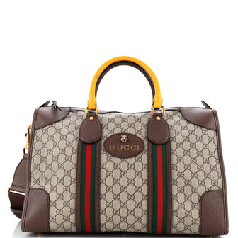 Gucci Neo Vintage Web Duffle Bag GG Coated Canvas Medium