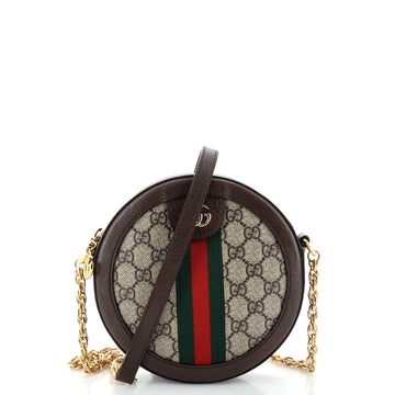 Gucci Ophidia Round Shoulder Bag GG Coated Canvas Mini