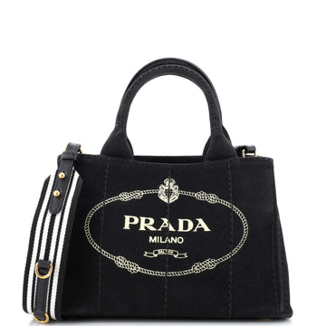 Prada Canapa Convertible Tote Canvas Mini