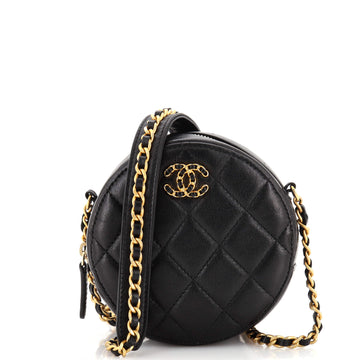 Chanel Chain Infinity Round Clutch with Chain Quilted Lambskin
