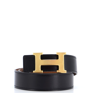 Hermes Constance Reversible Belt Leather with Guilloche Hardware Medium