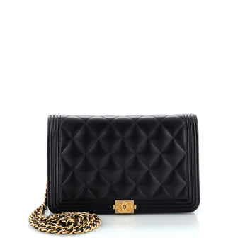Chanel Boy Wallet on Chain Quilted Caviar