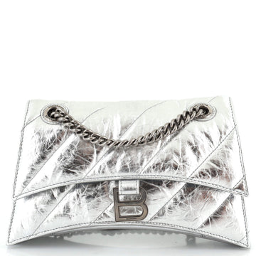 Balenciaga Crush Chain Flap Bag Quilted Crushed Calfskin Small
