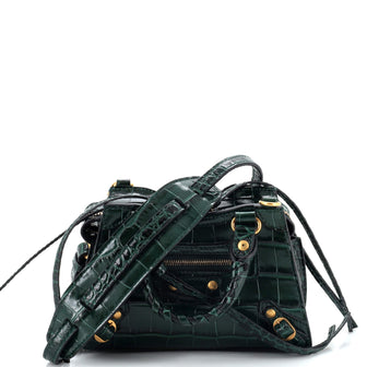 Balenciaga Neo Classic City Bag Crocodile Embossed Leather Nano