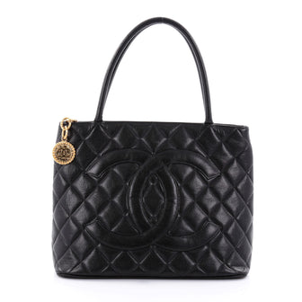 Chanel Medallion Tote Quilted Caviar Black 2577803