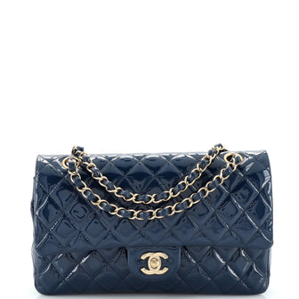 Chanel Classic Double Flap Bag Quilted Patent Medium