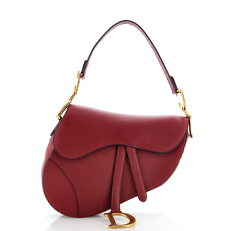 Christian Dior Saddle Handbag Leather Medium