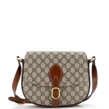 Gucci Flap Saddle Bag GG Coated Canvas Small