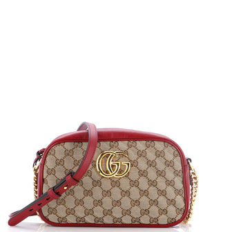 Gucci GG Marmont Shoulder Bag Diagonal Quilted GG Canvas Small