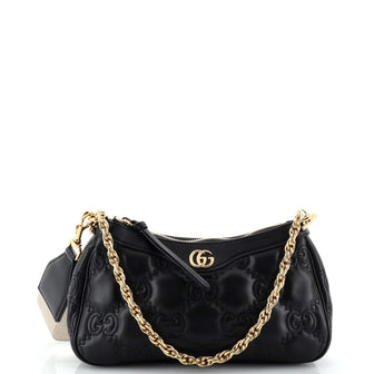 Gucci Zip Shoulder Bag GG Embossed Matelasse Leather Mini