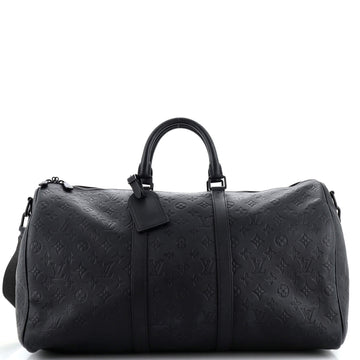 Louis Vuitton Keepall Bandouliere Bag Monogram Shadow Leather 50