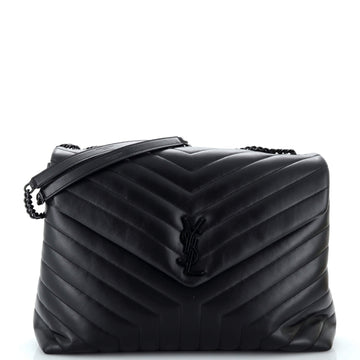 Saint Laurent Loulou Shoulder Bag Matelasse Chevron Leather Large