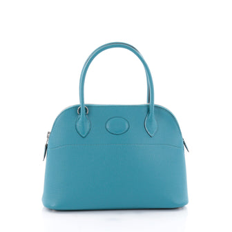 Hermes Bolide Handbag Chevre Mysore 27 Blue 2578507