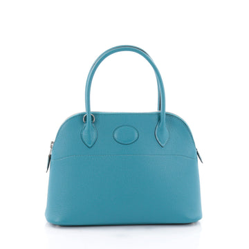 Hermes Bolide Handbag Chevre Mysore 27 Blue 2578507