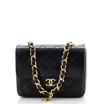 Chanel Vintage Flap Bag Charm Pouch Quilted Lambskin Micro