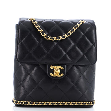 Chanel CC Chain Flap Backpack Quilted Caviar