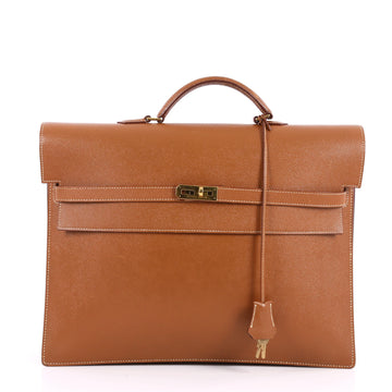 Hermes Kelly Depeche Handbag Courchevel 38 Brown 2579502