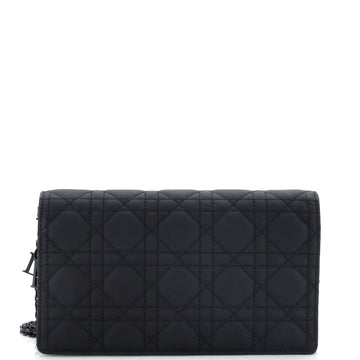 Christian Dior Ultra Matte Lady Dior Wallet on Chain Pouch Cannage Quilt Calfskin Long