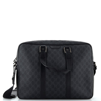 Gucci Convertible Zip Around Briefcase GG Coated Canvas Medium