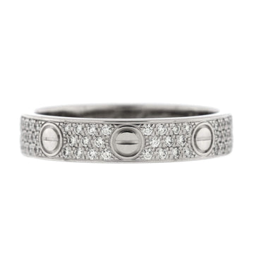 Cartier Love Wedding Band Pave Diamonds Ring 18K White Gold and Diamonds