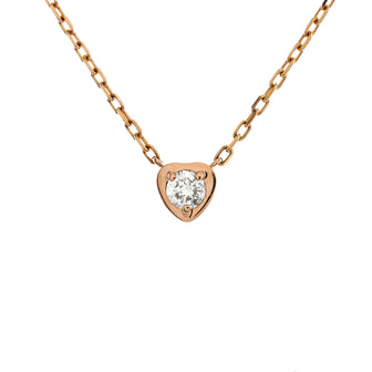 Cartier D'Amour Heart Pendant Necklace 18K Rose Gold with Diamond