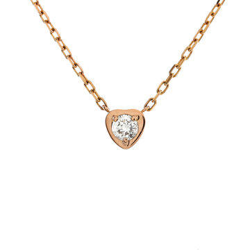 Cartier D'Amour Heart Pendant Necklace 18K Rose Gold with Diamond
