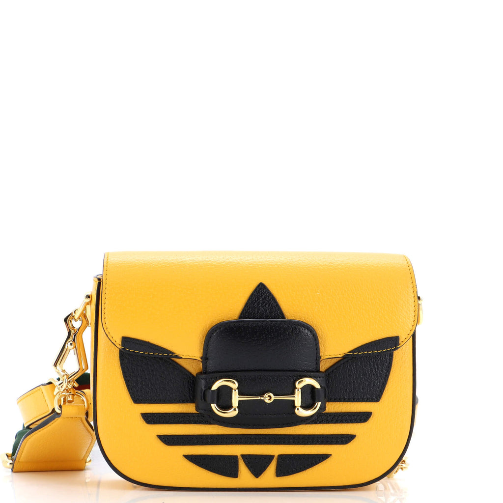 Gucci x Adidas Horsebit 1955 Shoulder Bag Leather Mini Yellow 2580011