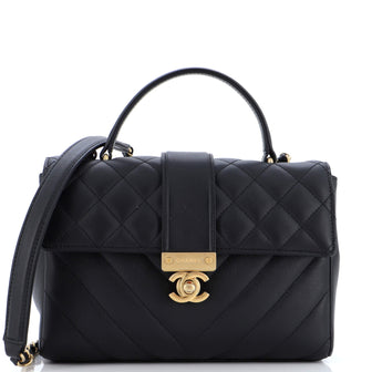 Chanel In The City Top Handle Flap Bag Mixed Quilt Calfskin Medium