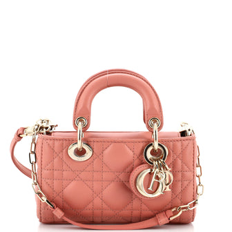 Christian Dior Lady D-Joy Bag Cannage Quilt Lambskin Micro