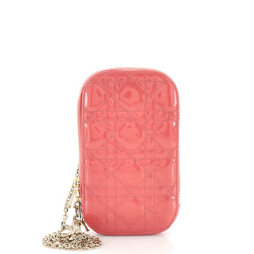Christian Dior Lady Dior Phone Holder on Chain Cannage Quilt Patent