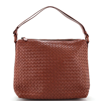 Bottega Veneta Zip Shoulder Bag Intrecciato Nappa Large
