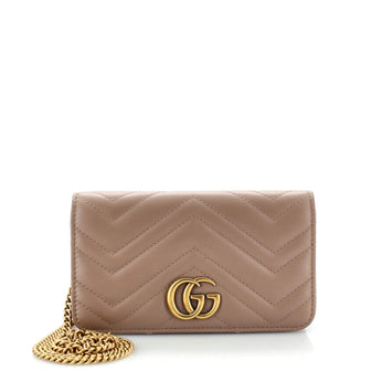 Gucci GG Marmont Chain Flap Bag Matelasse Leather Mini