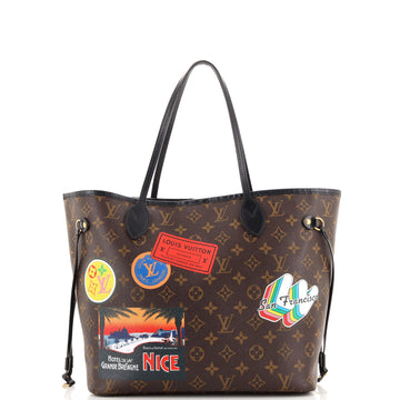 Louis Vuitton Neverfull NM Tote Limited Edition World Tour Monogram Canvas MM