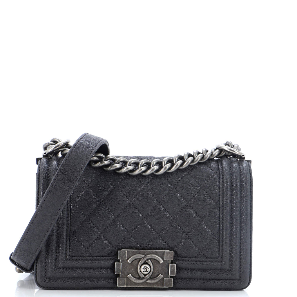 Boy Flap Bag Quilted Caviar Small / gray