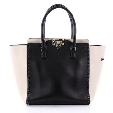 Valentino Rockstud Tote Rigid Leather Medium Black 2581301