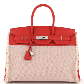 Hermes Fray Fray Birkin Bag Toile and Swift 35