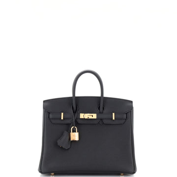 Hermes Birkin Handbag Black Togo with Rose Gold Hardware 25