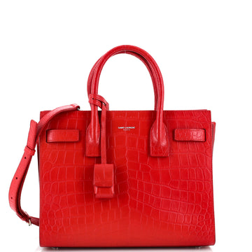 Saint Laurent Sac de Jour NM Bag Crocodile Embossed Leather Baby