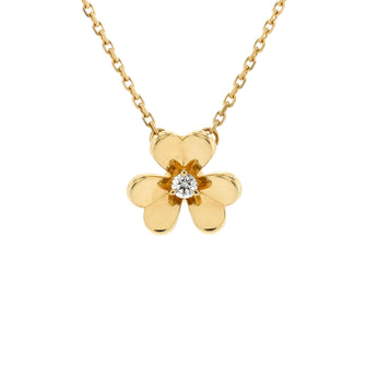 Van Cleef & Arpels Frivole Pendant Necklace 18K Yellow Gold and Diamond Mini
