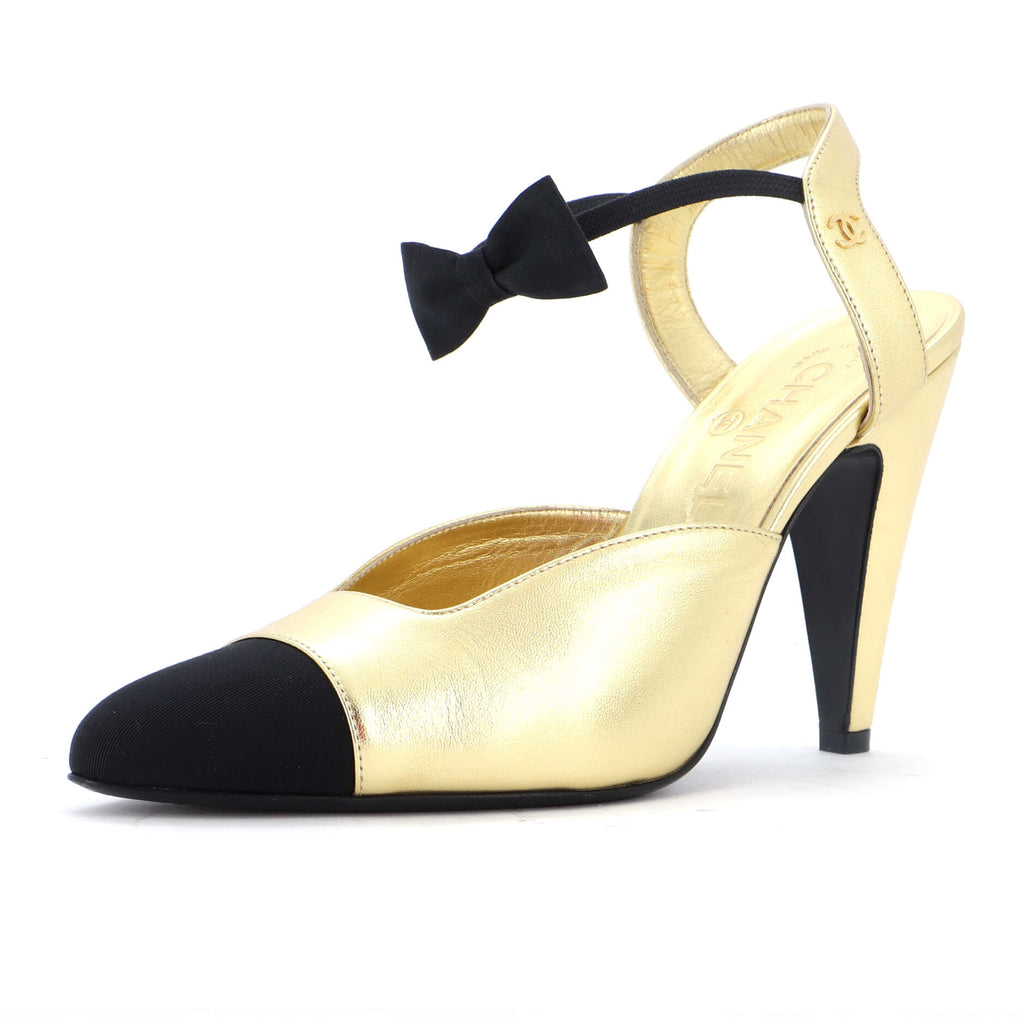 Women's Cap Toe Bow Slingback Pumps ...