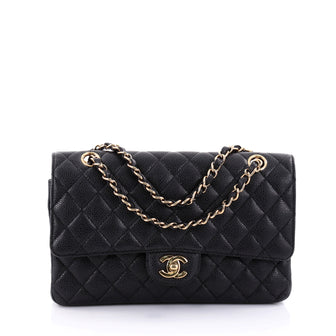 Chanel Classic Double Flap Bag Quilted Caviar Medium Black 2582101